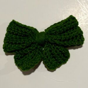Handmade Green Crochet Bow